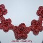 Red Crochet Flower Necklace