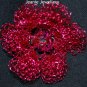 Pink Crochet Flower Brooch
