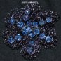 Blue Crochet Flower Brooch