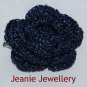 Shiny Blue Flower Brooch and Hair Clip