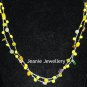Yellow Long Necklace made in Crochet  with Wire and Czech Glass Beads