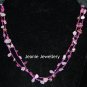 Pink Long Necklace made in Crochet  with Wire and Czech Glass Beads