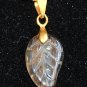 Brown Leaf Pendant with Gold colour Chain