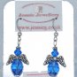 Blue Angel Earrings with Crystal Beads