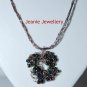 Bronze Set of Necklace and Earrings made in Crochet