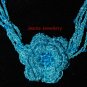 Light Blue Crochet Flower Necklace