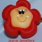 Red Biscuit Flower Hair Slide