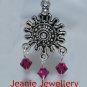 Fuchsia Crystal Chandelier Earrings