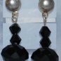 Black Swarovski and Chinese Crystal Earrings