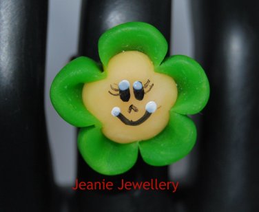 Green Flower (Biscuit) Ring