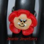 Red Flower (Biscuit) Ring