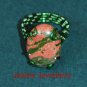 Green Wire Wrap Ring with Unakite Gemstone