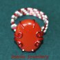 Red and Silver Wire Wrap Ring with Red Jasper Gemstone