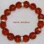 Brown Glass Bead Bracelet with Rhinestone