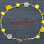 Yellow Bracelet made in Crochet with Wire and Czech Glass Beads