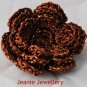 Brown Flower Brooch and Hair Clip