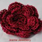 Dark Pink Flower Brooch and Hair Clip