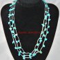 Grey Crochet Necklace with Turquoise Howlite Gemstone