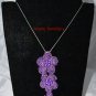Purple Flower Necklace Made in Crochet