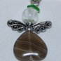 Brown and White Angel Bag Charm