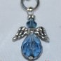 Blue and Silver Angel Bag Charm With Crystals