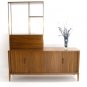 Mid Century Tambour Walnut Credenza Bar Etagere Danish