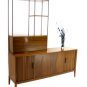 Mid Century Tambour Walnut Credenza Bar Etagere Danish