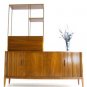 Mid Century Tambour Walnut Credenza Bar Etagere Danish