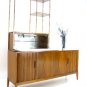 Mid Century Tambour Walnut Credenza Bar Etagere Danish