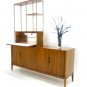 Mid Century Tambour Walnut Credenza Bar Etagere Danish