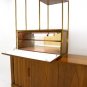 Mid Century Tambour Walnut Credenza Bar Etagere Danish