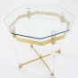 Mid Century Italian Modern Occasional Side End Table Lucite Brass Glass