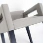 Set 3 Contemporary Custom Small Profile Cube Arm Office Genuine Leather Chairs
