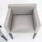 Set 3 Contemporary Custom Small Profile Cube Arm Office Genuine Leather Chairs