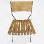 Mid Century Modern 4 Arthur Umanoff Wire Frame Rush Back Slot Wood Seats Chairs