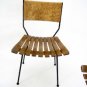 Mid Century Modern 4 Arthur Umanoff Wire Frame Rush Back Slot Wood Seats Chairs
