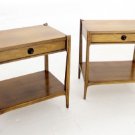 Pair of Danish Mid Century Modern End Tables NIghtstands Drawers Clean.