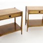 Pair of Danish Mid Century Modern End Tables NIghtstands Drawers Clean.
