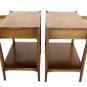 Pair of Danish Mid Century Modern End Tables NIghtstands Drawers Clean.