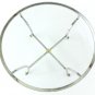 Mid Century Chrome Glass Round Coffee Table Brass Hoof Feet