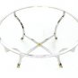 Mid Century Chrome Glass Round Coffee Table Brass Hoof Feet