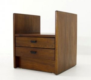 Danish Mid Century Modern Walnut End Table Nightstand