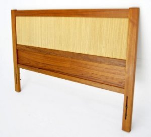 Danish Modern Teak Full Size Headboard Bed Mint