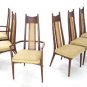 Set of 6 Mid Century Modern Walnut Dining Chairs Adrian Pearsall New Upholstery.