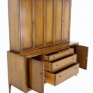 2 Part Mid Century Danish Modern Breakfront Sideboard Credenza Cabinet Walnut