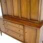 2 Part Mid Century Danish Modern Breakfront Sideboard Credenza Cabinet Walnut
