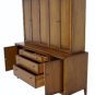 2 Part Mid Century Danish Modern Breakfront Sideboard Credenza Cabinet Walnut