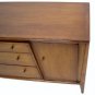 2 Part Mid Century Danish Modern Breakfront Sideboard Credenza Cabinet Walnut