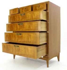 Very Clean Mid Century Modern High Chest Dresser Drawers