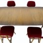 Mid Century Modern Horn Finish Walnut Dining Table 6 Chairs Set Kagan Decor